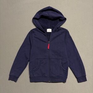 Hanna Andersson Kids' Navy Blue Zip-Up Hoodie 120 (US 6-7)‎